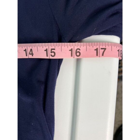 ModCloth Long Sleeve Mock Neck Blouse. Blue & White. Size Small - Picture 6 of 9